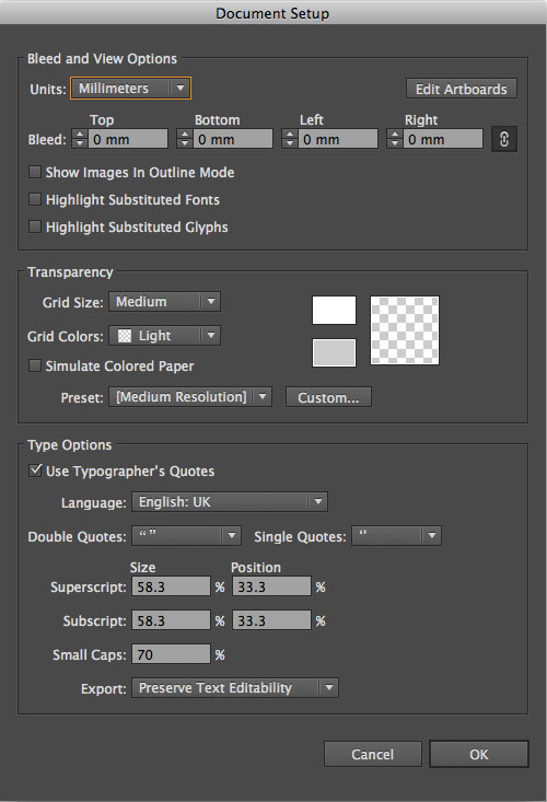 How to change document size in Illustrator CS6