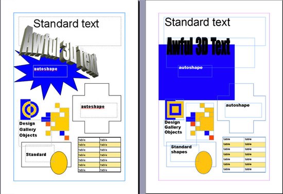 Miscellaneous Publisher Elements on a Page