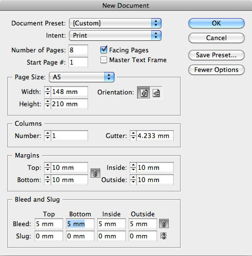 Multiple-Pages in InDesign - create a new document