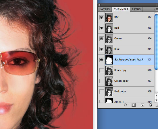 Cutting Out Hair in Photoshop - More work on the layer mask