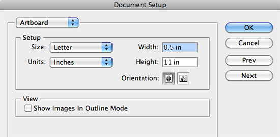 How to change document size in Illustrator CS3