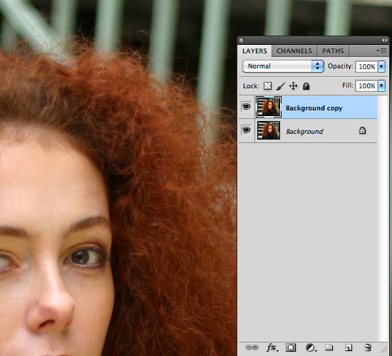 How to Cut Out Hair in Photoshop - Duplicate the background layer