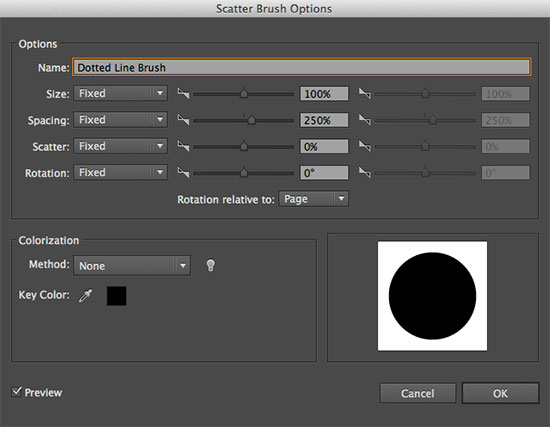 Scatter Brush Options in Illustrator