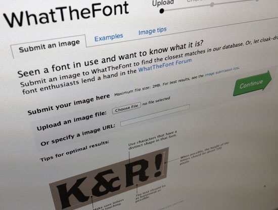 What the Font typeface recognition